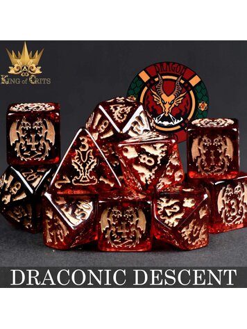 DND DICE DRACONIC DESCENT - 11 DICE RPG SET