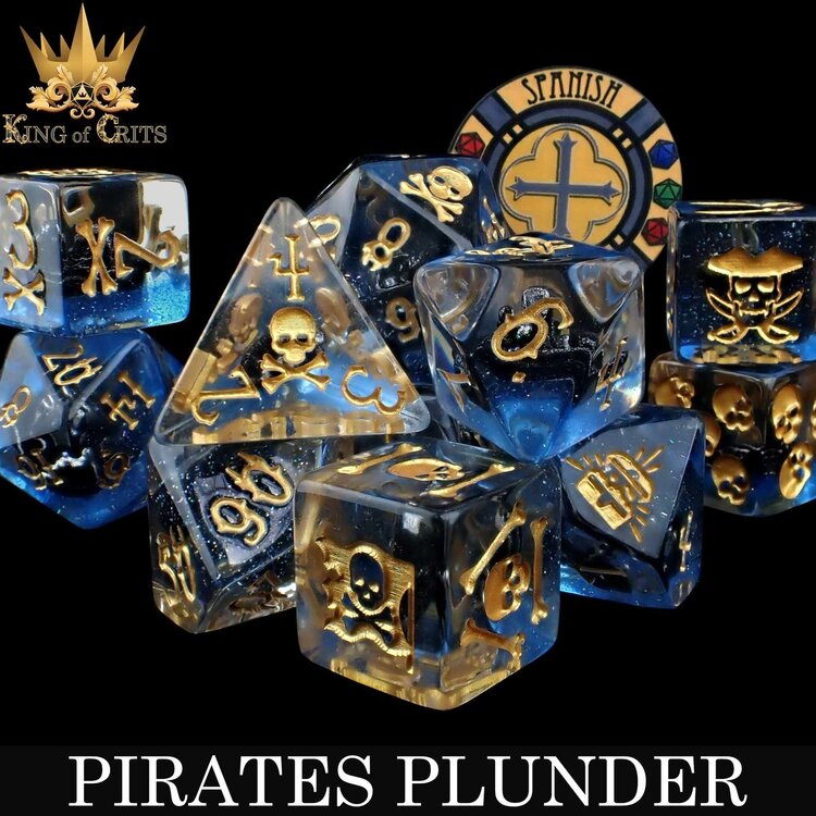 DND DICE PIRATES PLUNDER - 11 RPG DICE SET