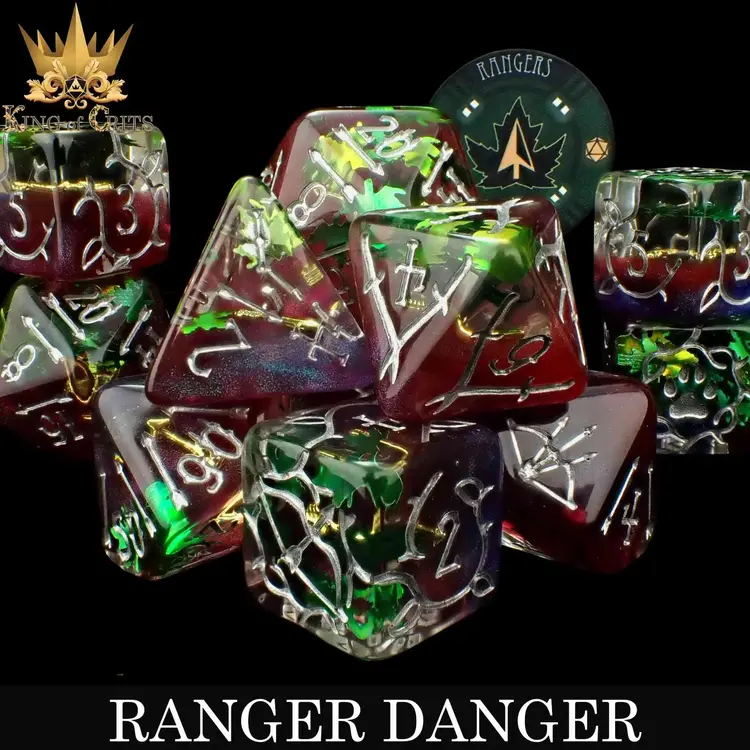 DND DICE RANGER DANGER - 11 RPG DICE SET