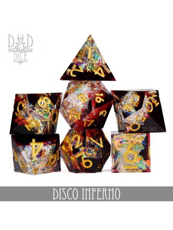 DND DICE DISCO INFERNO HANDMADE RPG DICE SET