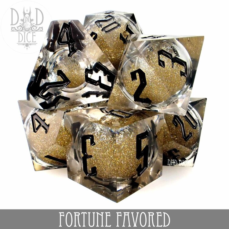 DND DICE FORTUNE FAVORED - LIQUID CORE RPG DICE SET
