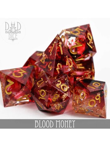 DND DICE BLOOD MONEY HANDMADE RPG DICE SET