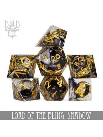 DND DICE LORD OF THE BLING: SHADOW - HANDMADE RPG DICE SET
