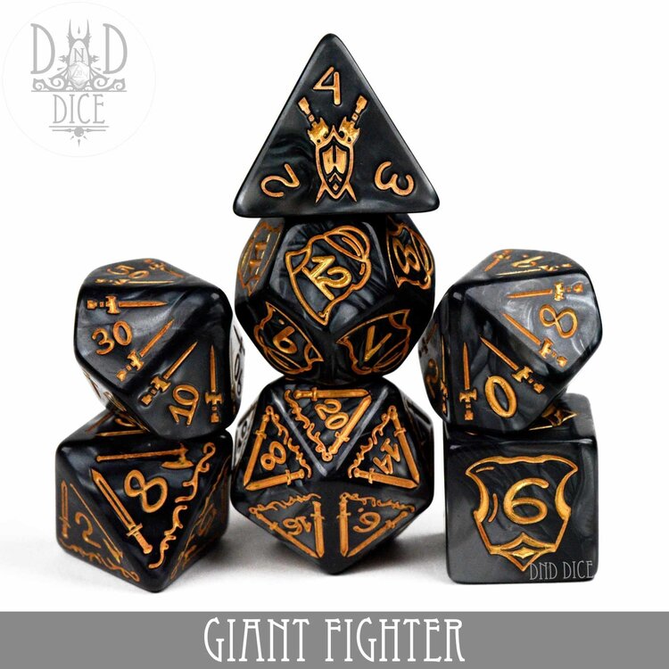 DND DICE GIANT FIGHTER OVERSIZE RPG DICE SET