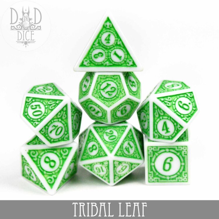 DND DICE TRIBAL LEAF RPG DICE SET