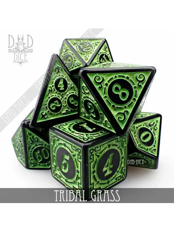 DND DICE TRIBAL GRASS RPG DICE SET