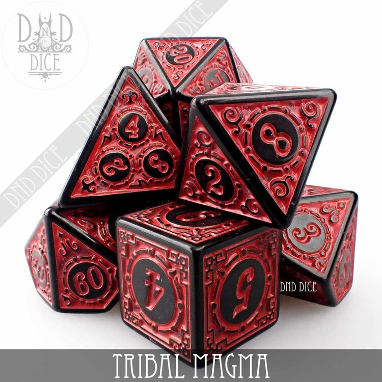 DND DICE TRIBAL MAGMA RPG DICE SET