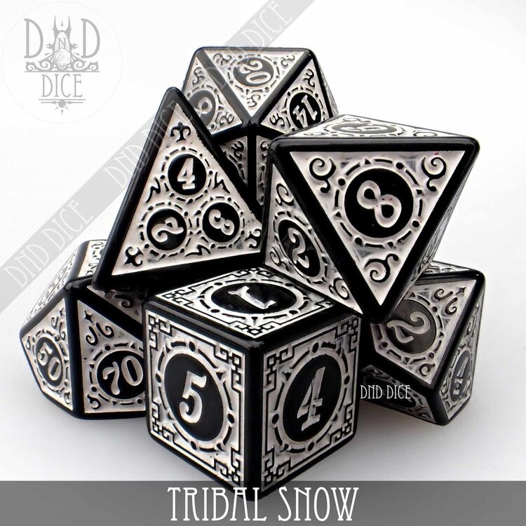 DND DICE TRIBAL SNOW RPG DICE SET
