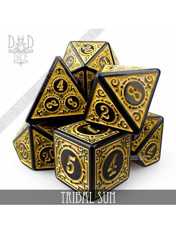 DND DICE TRIBAL SUN RPG DICE SET