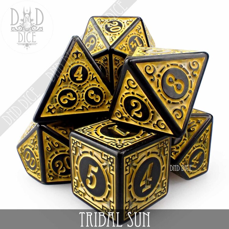 DND DICE TRIBAL SUN RPG DICE SET