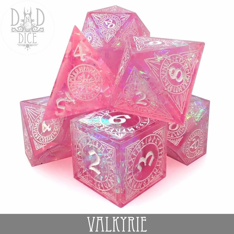 DND DICE VALKYRIE HANDMADE RPG DICE SET