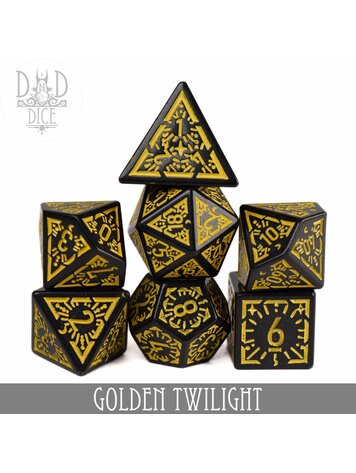 DND DICE TWILIGHT GOLDEN RPG DICE SET