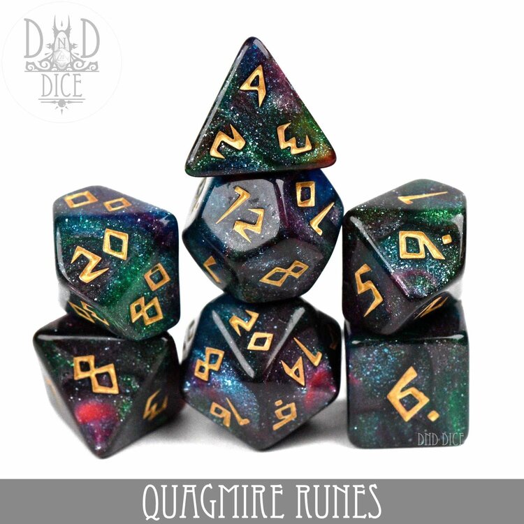 DND DICE QUAGMIRE RUNES RPG DICE SET