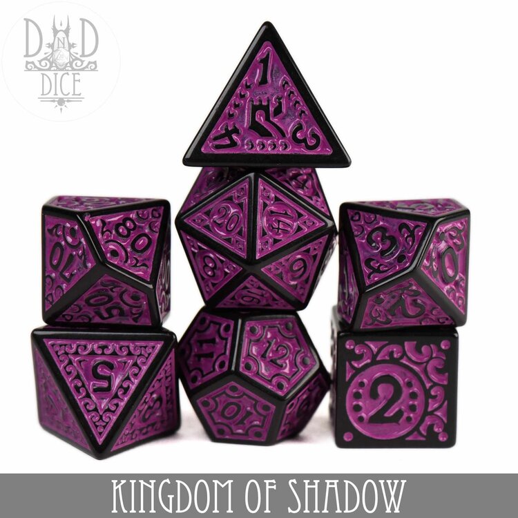 DND DICE KINGDOM OF SHADOW RPG DICE SET