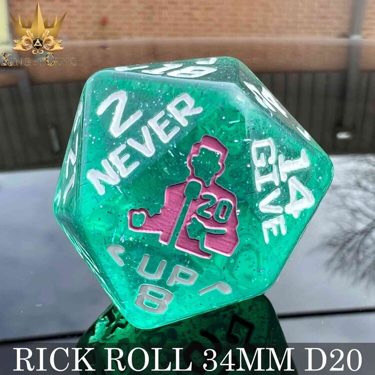 DND DICE RICK ROLLED 34 MM D20