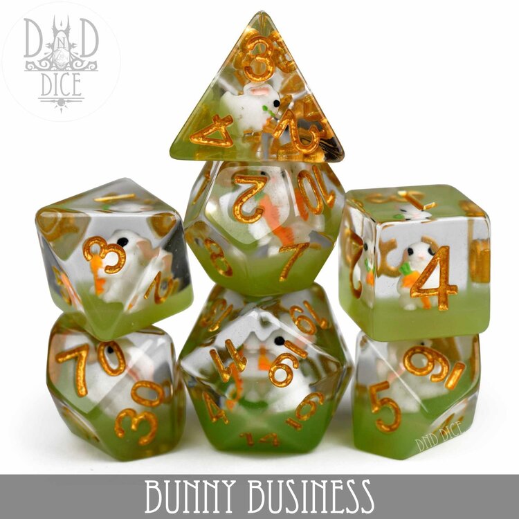 DND DICE BUNNY BUSINESS RPG DICE SET