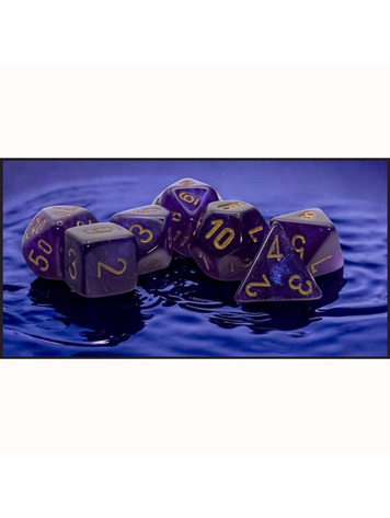 CHX 22587 BOREALIS ROYAL PURPLE/GOLD MEGA-HEDRAL POLY 7PC DICE SET
