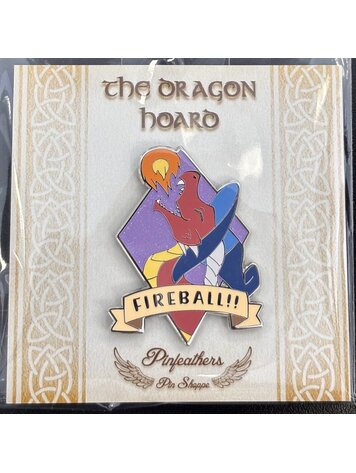 PINFEATHERS FIREBALL DRAGON ENAMEL PIN