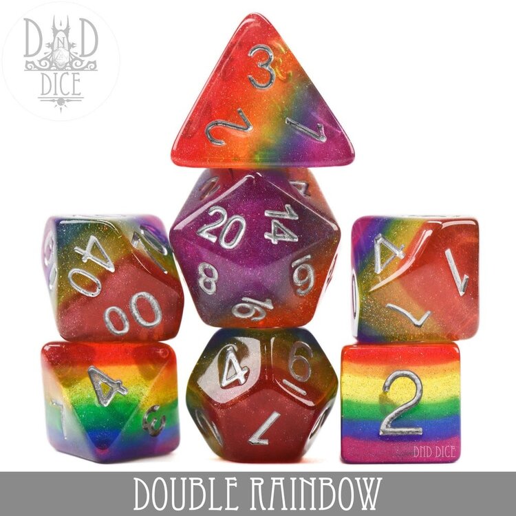 DND DICE DOUBLE RAINBOW RPG DICE SET