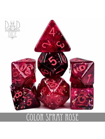 DND DICE COLOR SPRAY ROSE RPG DICE SET