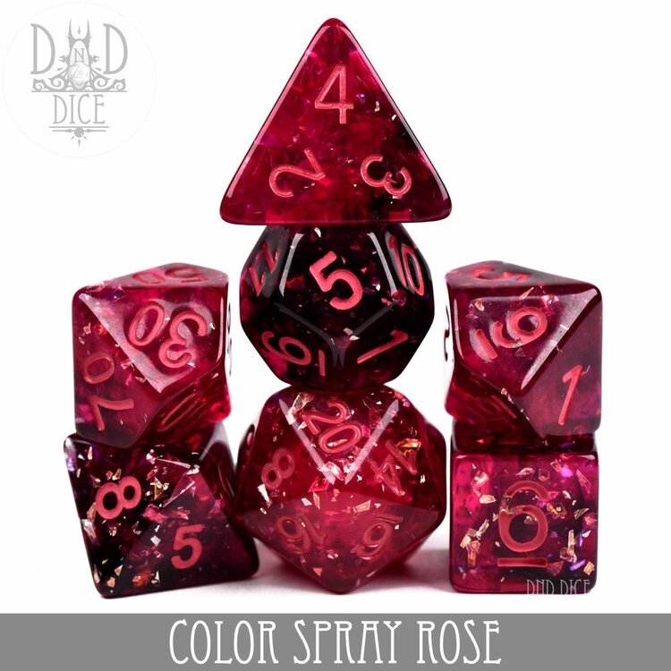 DND DICE COLOR SPRAY ROSE RPG DICE SET