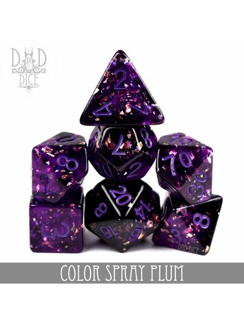 DND DICE COLOR SPRAY PLUM RPG DICE SET
