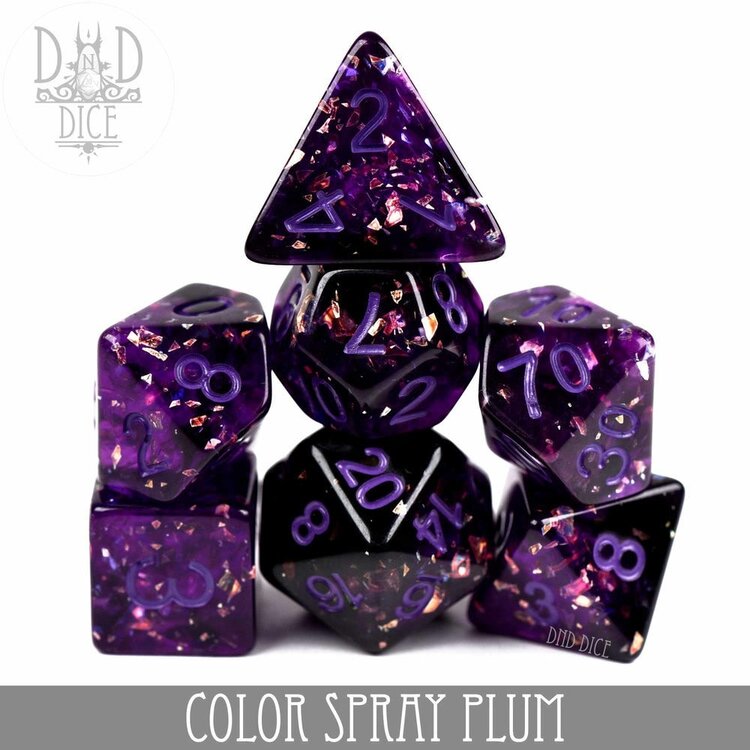 DND DICE COLOR SPRAY PLUM RPG DICE SET