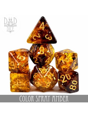 DND DICE COLOR SPRAY AMBER RPG DICE SET