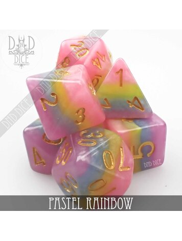 DND DICE PASTEL RAINBOW RPG DICE SET