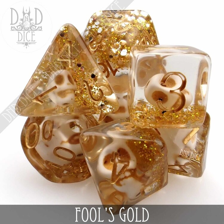 DND DICE FOOL'S GOLD RPG DICE SET