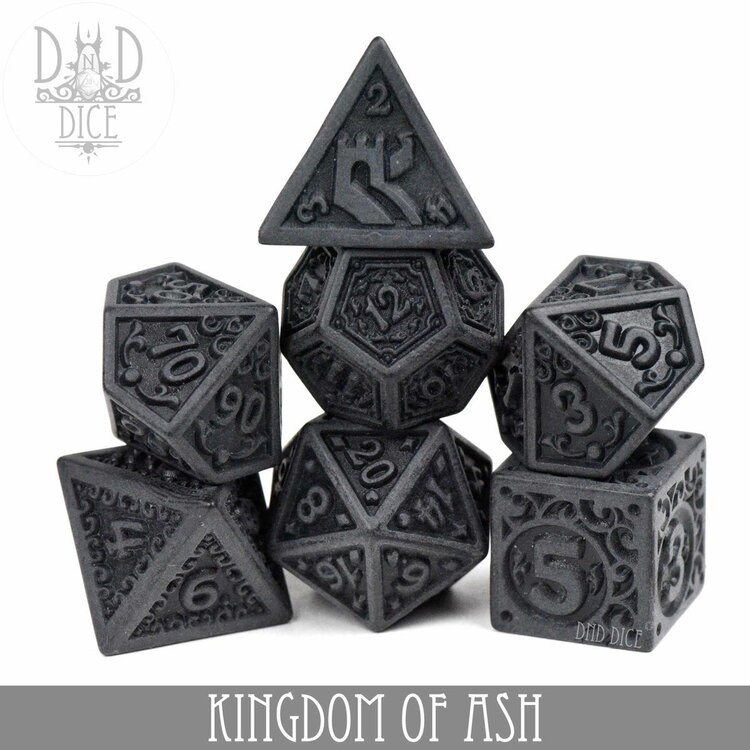 DND DICE KINGDOM OF ASH RPG DICE SET