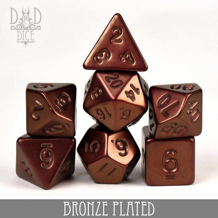 DND DICE BRONZE PLATED RPG DICE SET