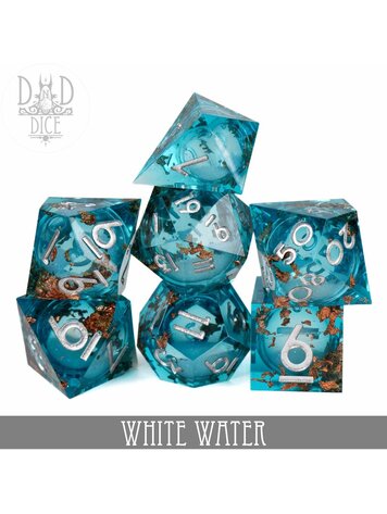 DND DICE WHITE WATER LIQUID CORE RPG DICE SET