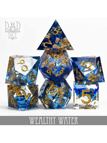 DND DICE WEALTHY WATER HANDMADE RPG DICE SET