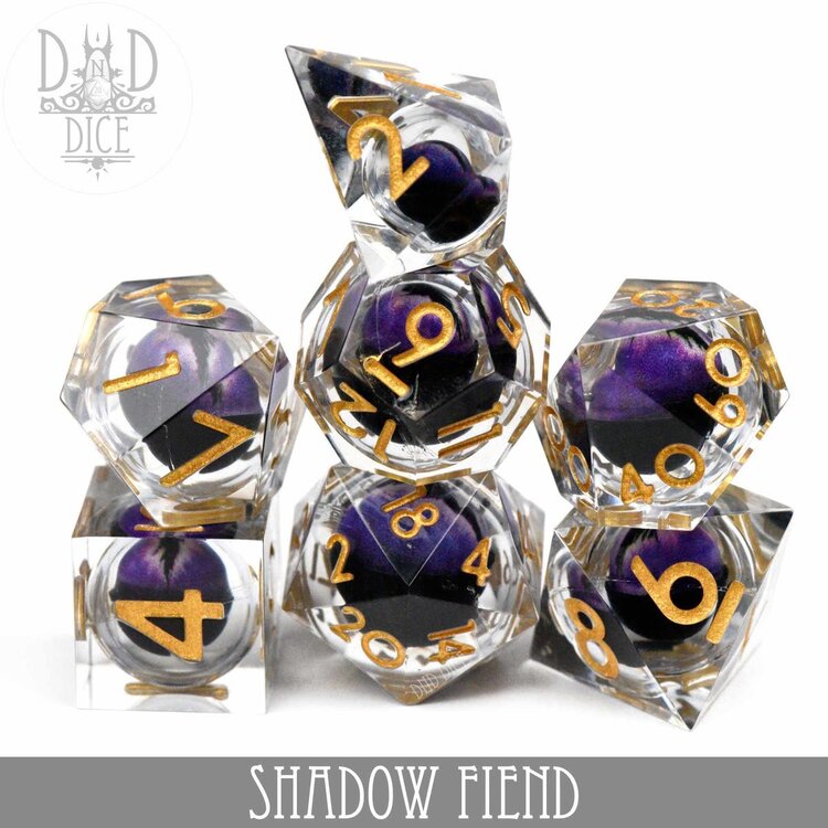 DND DICE SHADOW FIEND LIQUID CORE RPG DICE SET