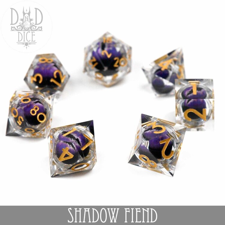 DND DICE SHADOW FIEND LIQUID CORE RPG DICE SET