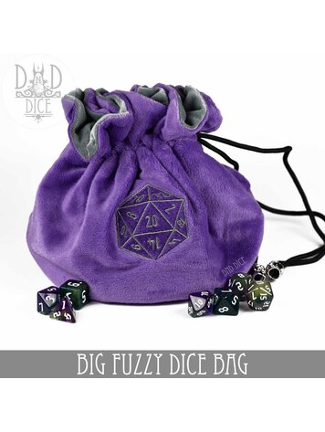 DND DICE BIG FUZZY DICE BAG - PURPLE