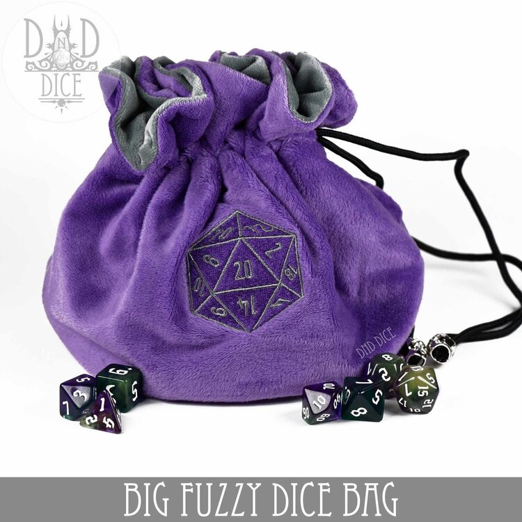 DND DICE BIG FUZZY DICE BAG - PURPLE