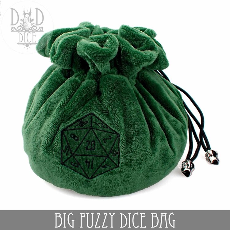 DND DICE BIG FUZZY DICE BAG - GREEN