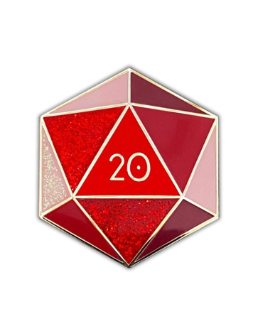 GARNET D20-JANUARY BIRTHSTONE- ENAMEL PIN