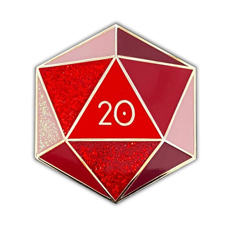 GARNET D20-JANUARY BIRTHSTONE- ENAMEL PIN