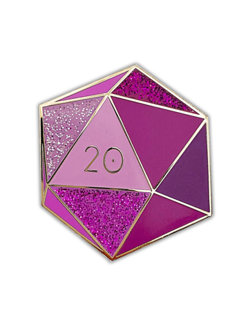 AMETHYST D20-FEBRUARY BIRTHSTONE- ENAMEL PIN