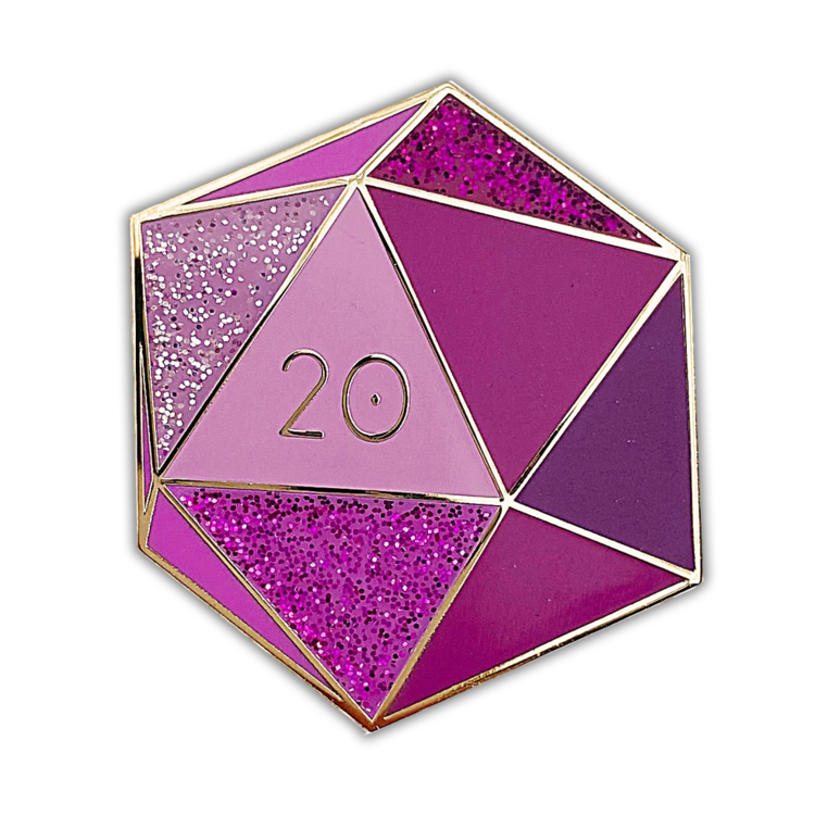 AMETHYST D20-FEBRUARY BIRTHSTONE- ENAMEL PIN