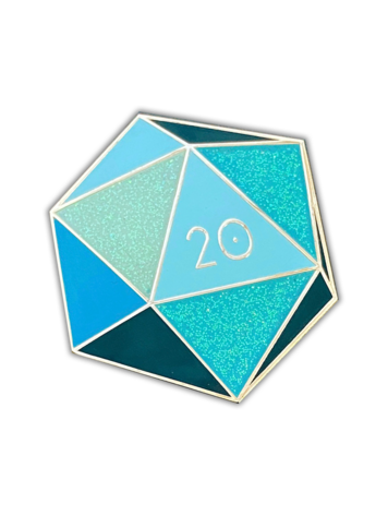 AQUAMARINE D20-MARCH BIRTHSTONE- ENAMEL PIN