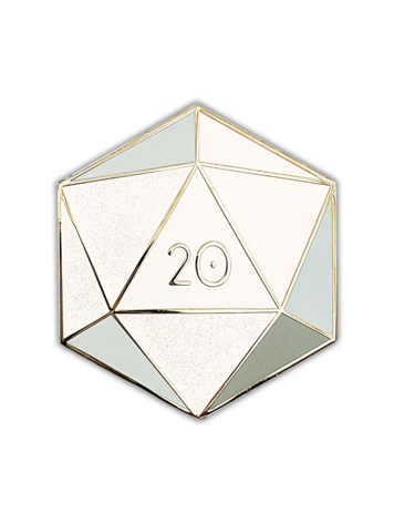 DIAMOND D20- APRIL BIRTHSTONE- ENAMEL PIN