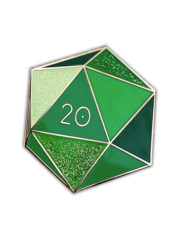 EMERALD D20- MAY BIRTHSTONE- ENAMEL PIN