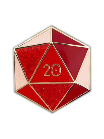 RUBY D20- JULY BIRTHSTONE- ENAMEL PIN