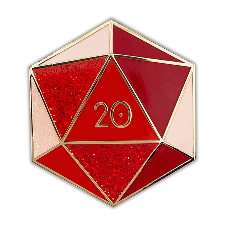 RUBY D20- JULY BIRTHSTONE- ENAMEL PIN