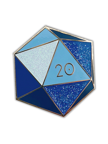 SAPPHIRE D20- SEPTEMBER BIRTHSTONE- ENAMEL PIN