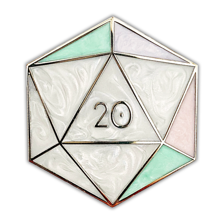 OPAL D20- OCTOBER BIRTHSTONE- ENAMEL PIN